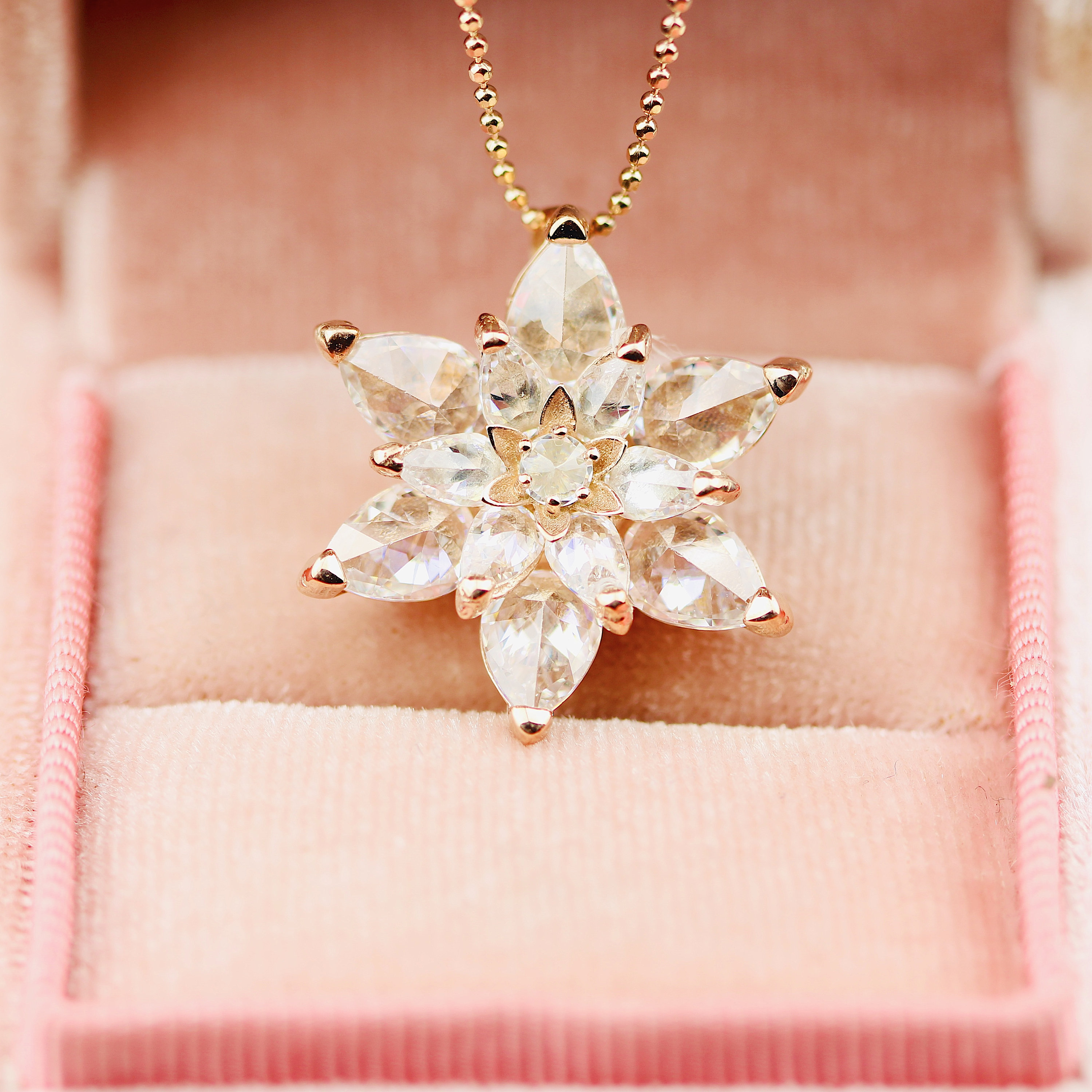 Rose Gold Lotus Flower Necklace Small Lotus Necklace Flower Flower