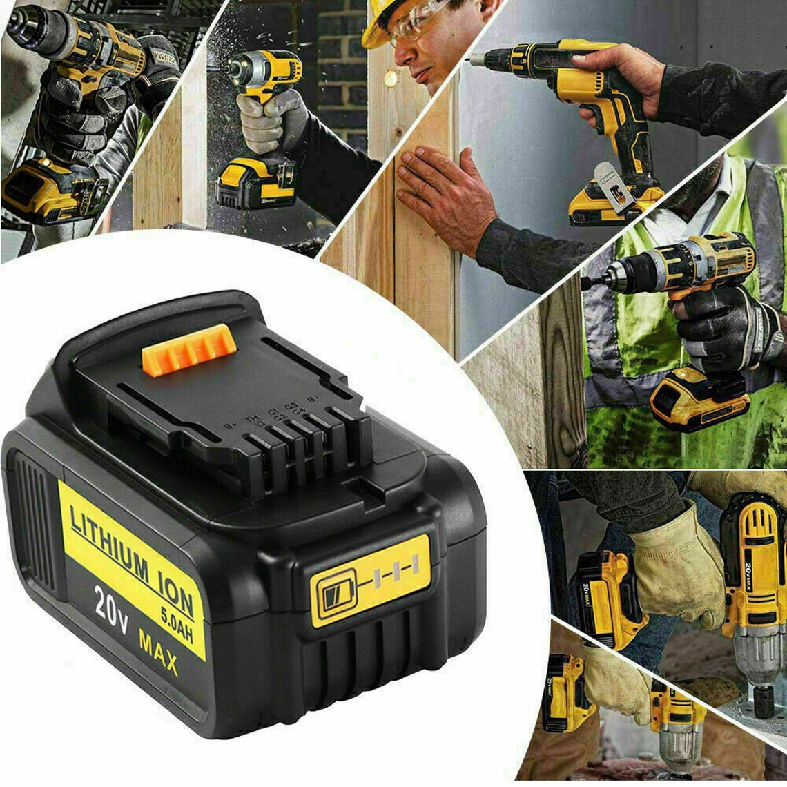 Dewalt New battery with LED Indicator Lithium Ion Rechargeable Etsy