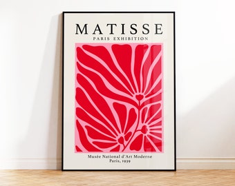 Colourful Matisse Art Print, Matisse Exhibition Poster, Pink Red Henri Matisse Wall Art, Abstract Poster, Living Room, Bedroom, 5x7 A4 A3 A2