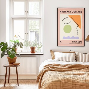 Picasso Exhibition Art Print, Picasso Abstract Poster, Modern Wall Art, Picasso Collage Design, Bedroom, Bathroom, Kitchen, 5x7 A5 A4 A3 A2 image 2