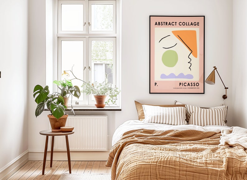 Picasso Exhibition Art Print, Picasso Abstract Poster, Modern Wall Art, Picasso Collage Design, Bedroom, Bathroom, Kitchen, 5x7 A5 A4 A3 A2 image 2