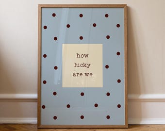 Impression de chambre d'enfant, oeuvre d'art à pois bleus, affiche du slogan de chambre d'enfant, décoration de chambre à coucher patrimoine, oeuvre d'art fantaisiste, sans cadre