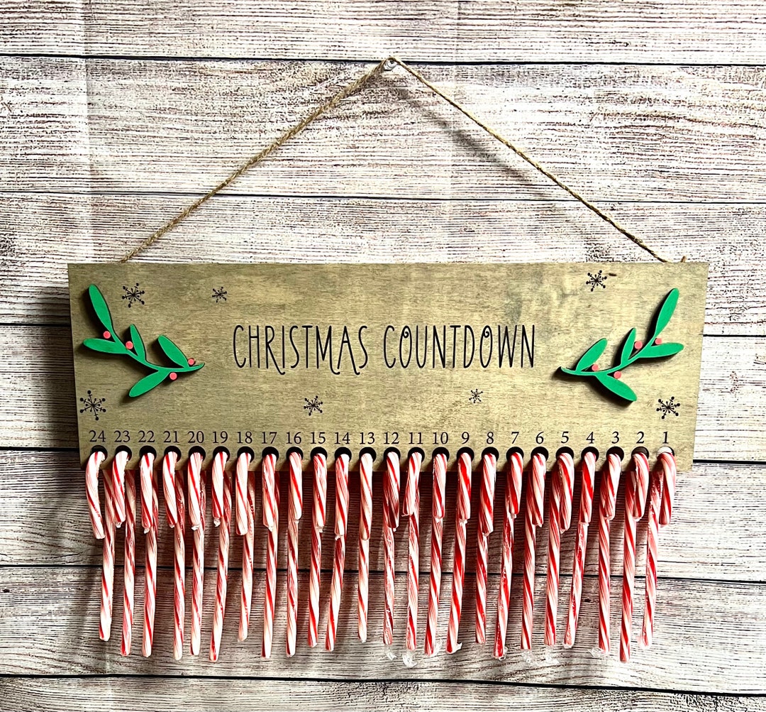 Candy Cane Countdown . Christmas Countdown Christmas Sign Etsy