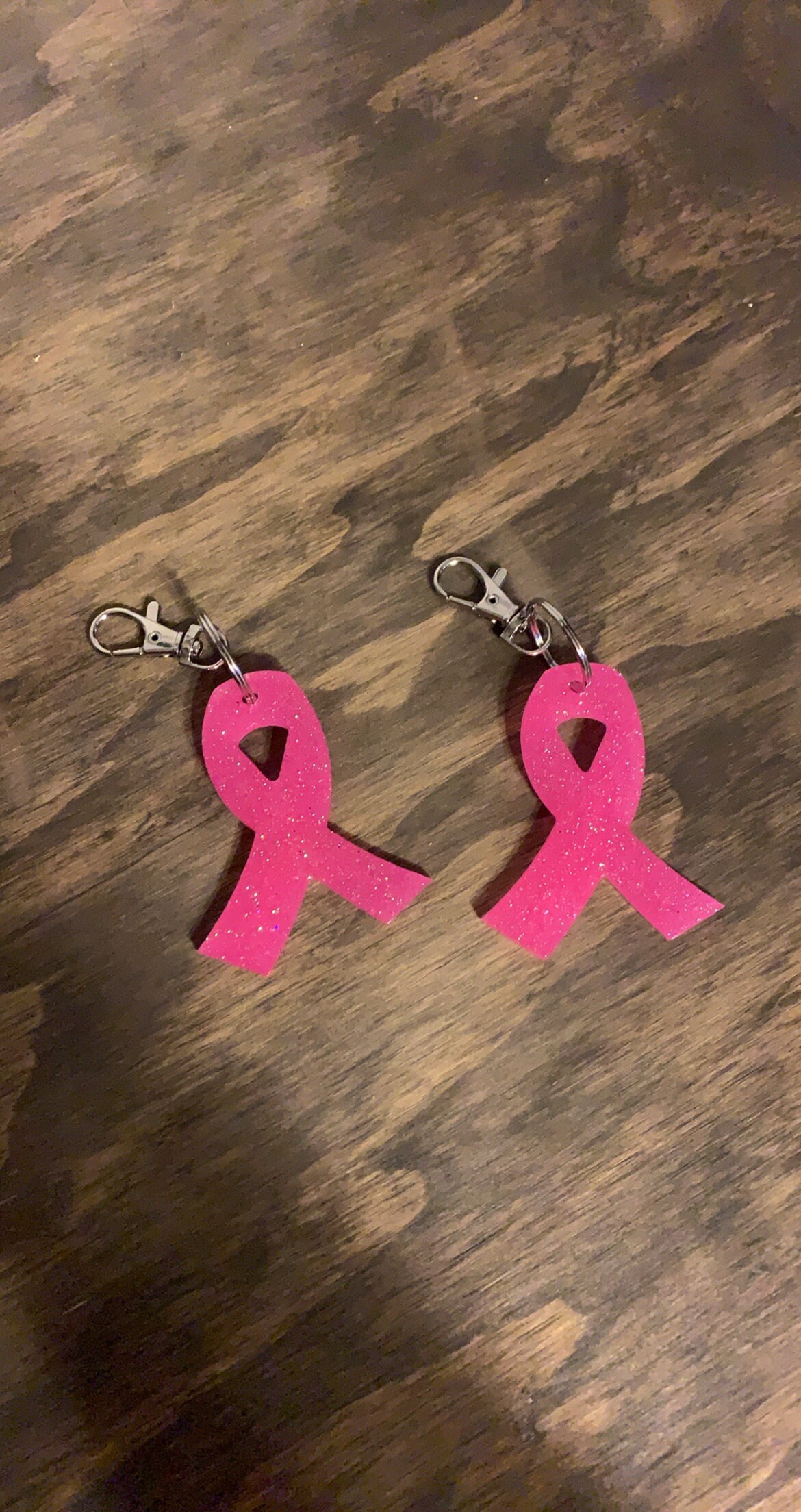 Breast Cancer Ribbon Keychain Etsy