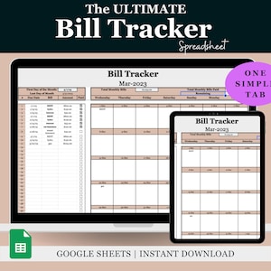 Bill Tracker Google Sheets, Bill Organizer, Bill Calendar, Monthly Bill Tracker,  Bill Payment Tracker,  Bill Review, Subscription Tracker