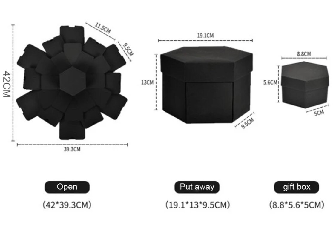 Black Surprise Photo Explosion Gift Box Etsy Canada