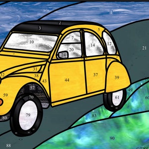 Stained Glass Pattern for  Citroen-2CV