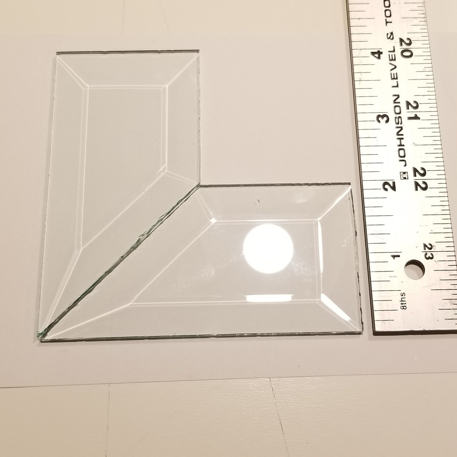 Clear Glass Bevel Corner Set Etsy