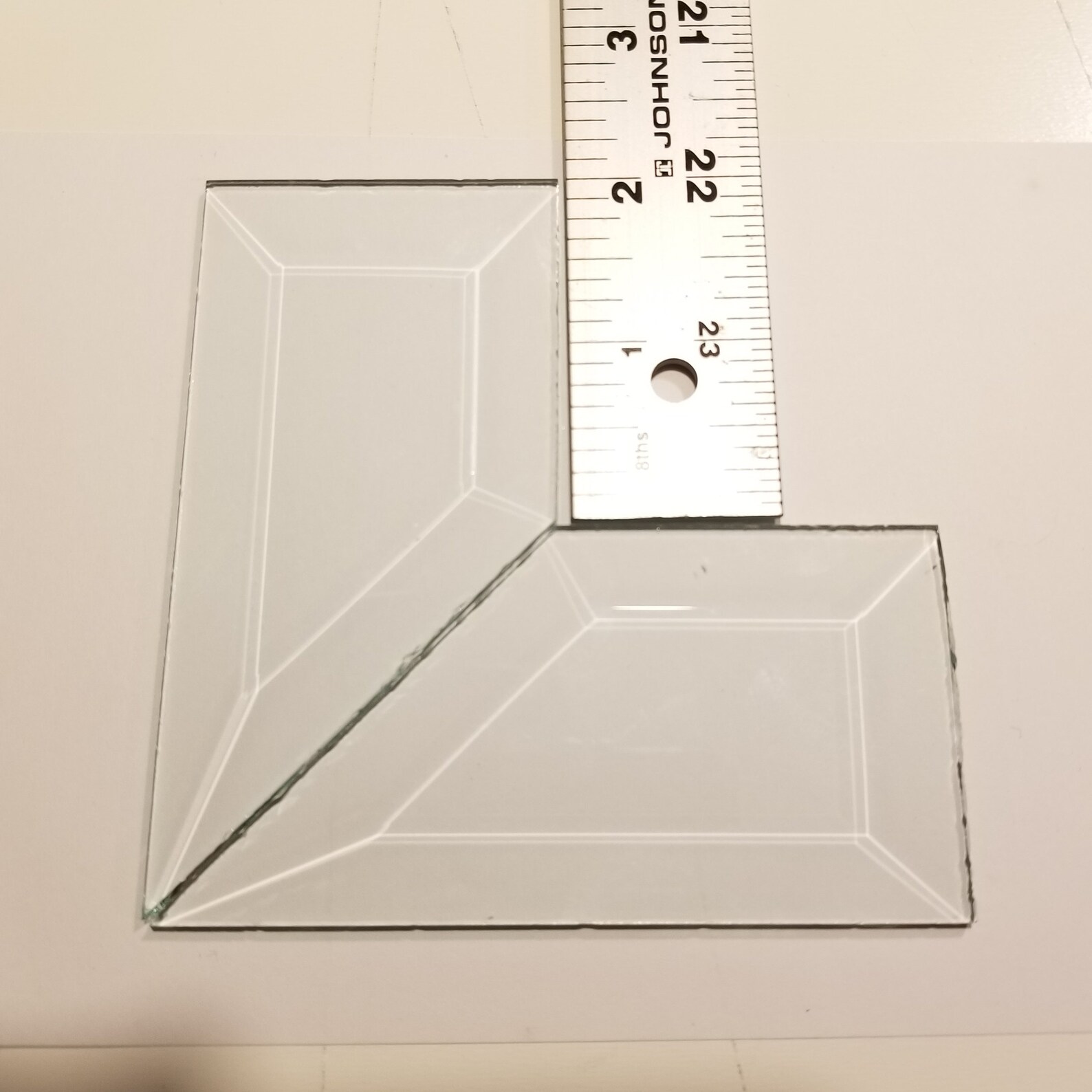 Clear Glass Bevel Corner Set Etsy