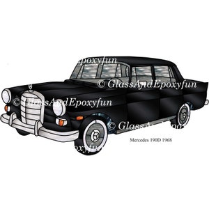 Stained Glass Pattern for Classic Mercedes