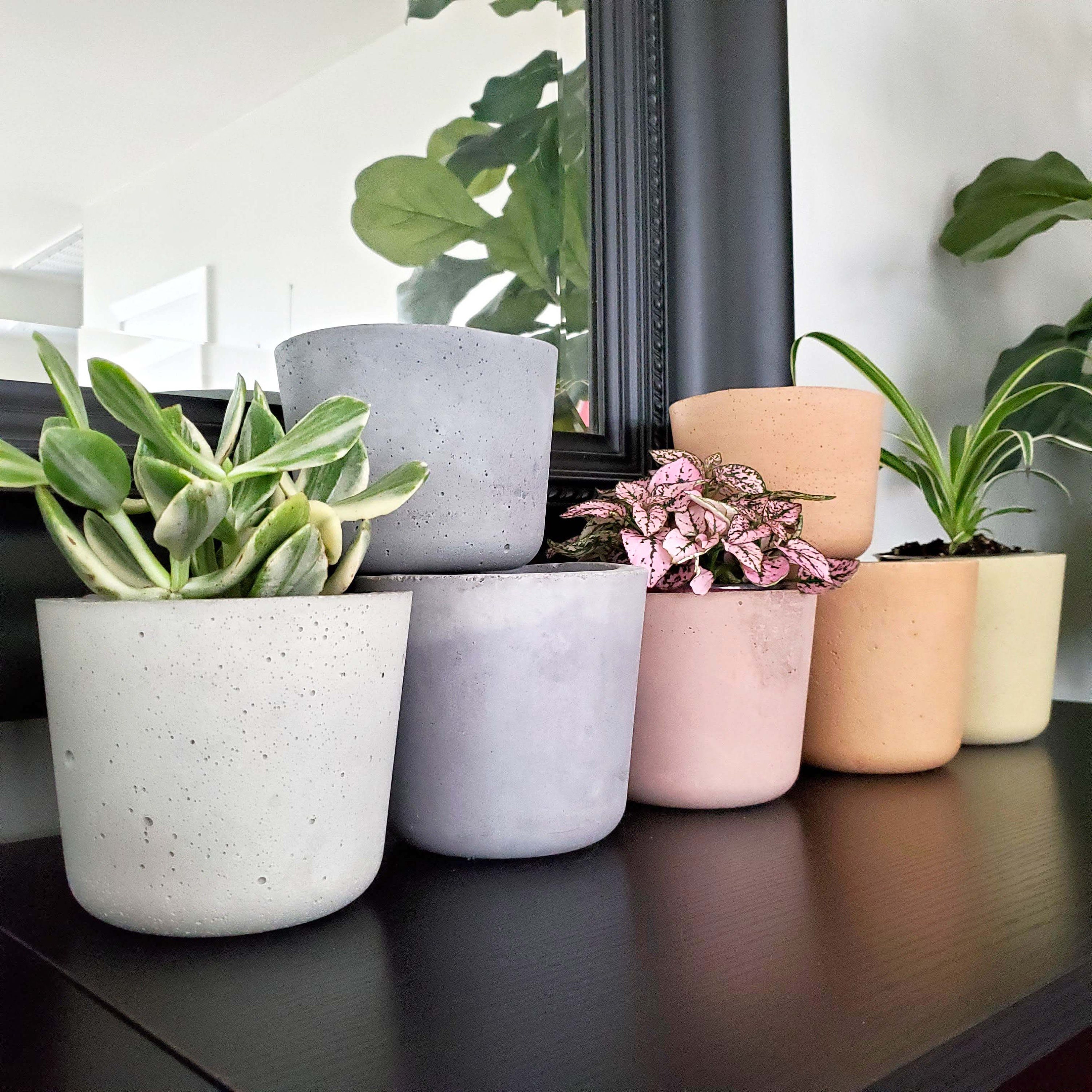 indoor concrete plant pots
