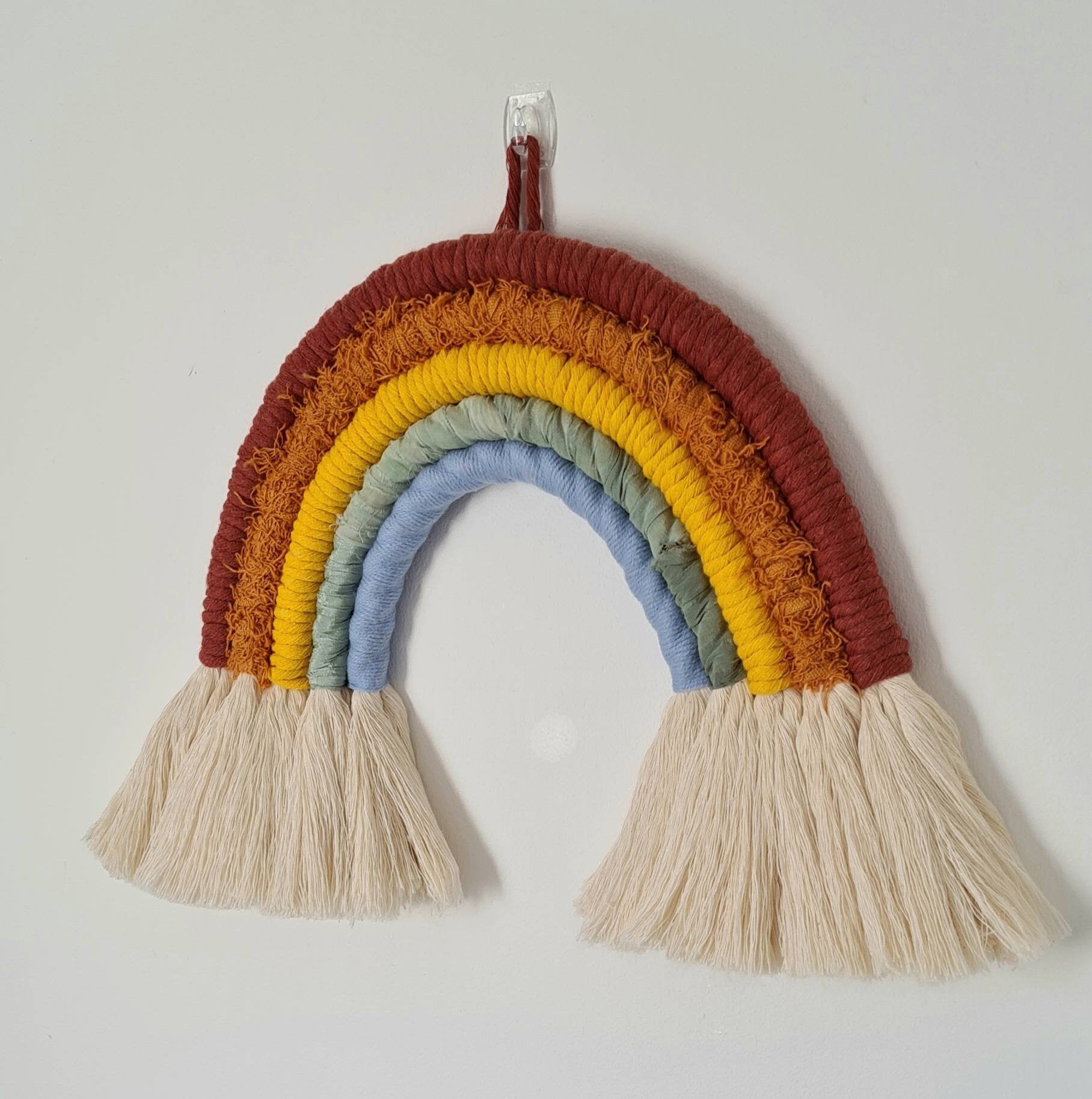 Macrame Rainbow Wall Hanging Handmade Fibre Rainbow Etsy