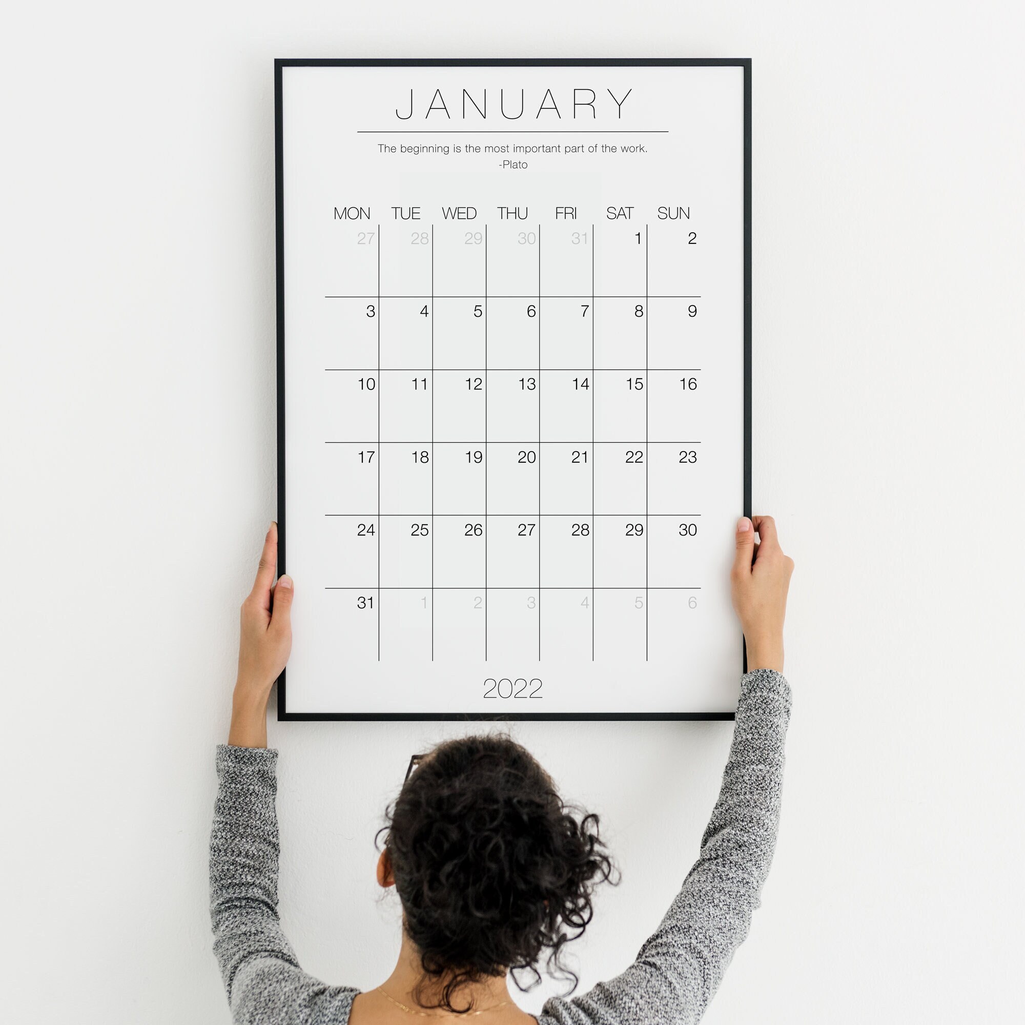 2022 Big Calendar Printable 2022 Big Wall Calendar 2022 Etsy