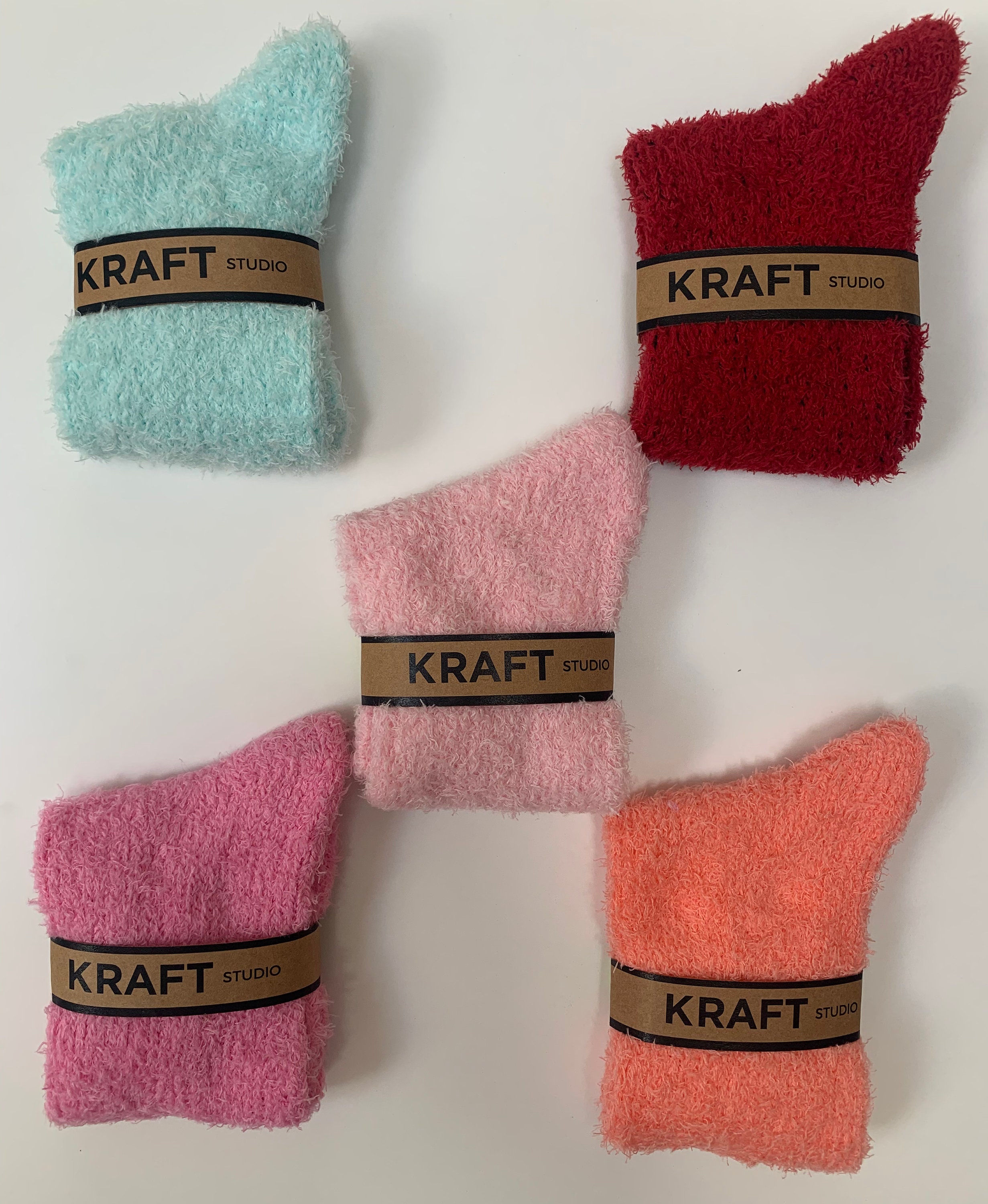 Warm fuzzy socks with pastel colors 10 different color | Etsy