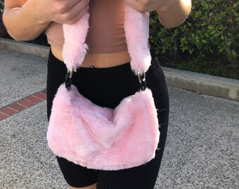 fuzzy pink purse