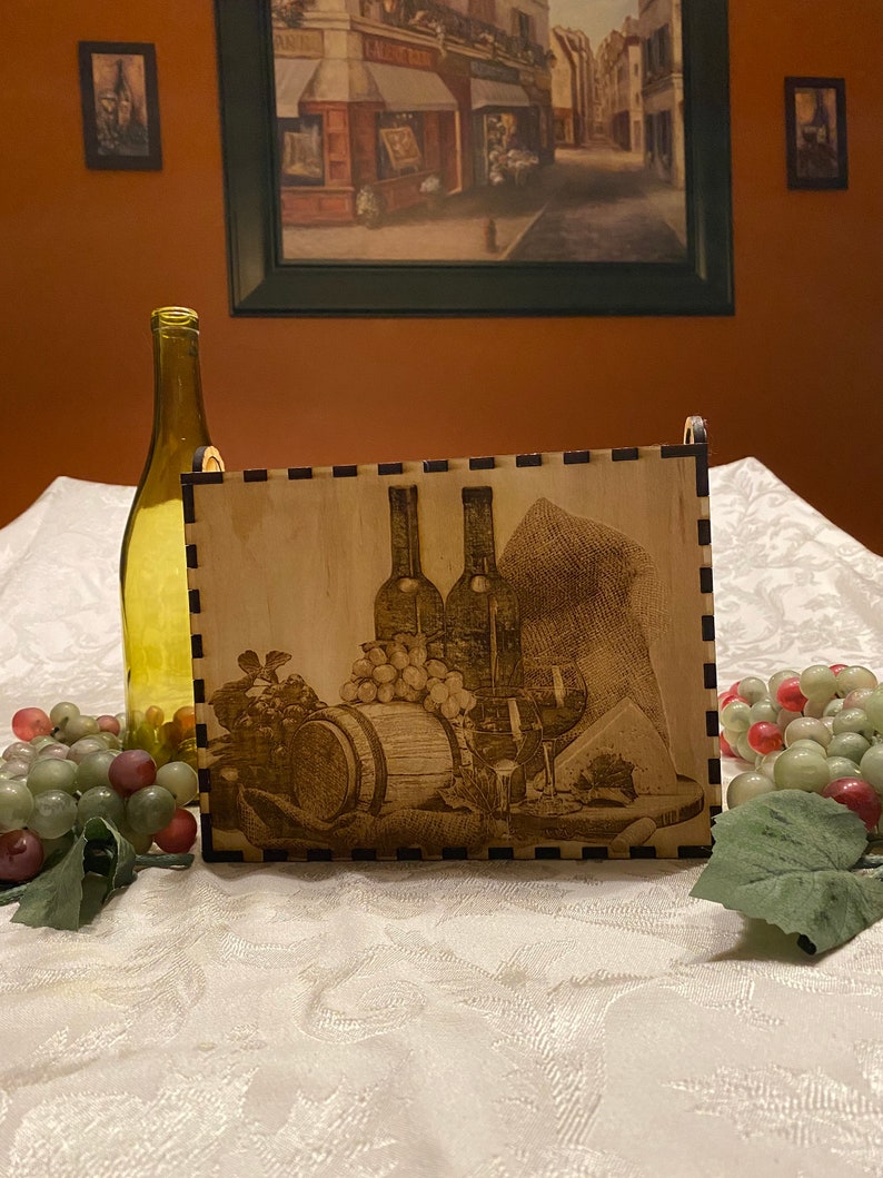 Wood wine keepsake box