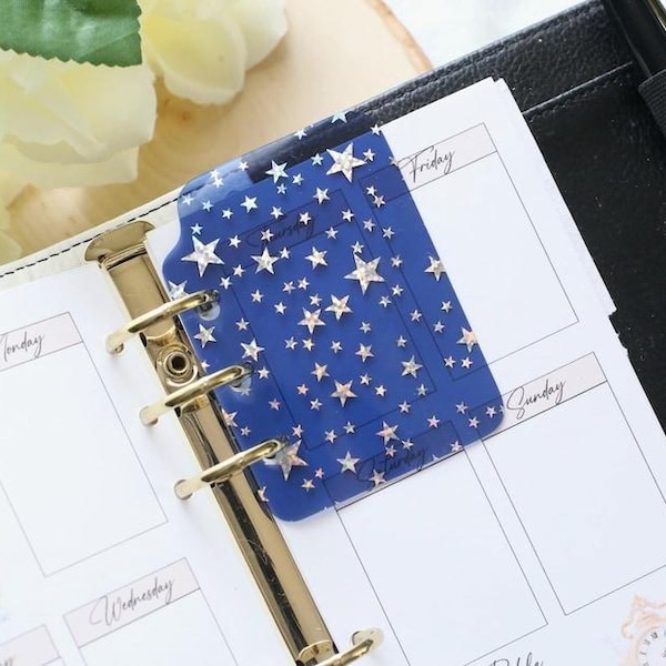 Sparkling Stars Planner Tab Page Marker for Planner Personalized Planner Tab for 6 Ring Binder Cute Planner Accessories Custom Colorful Tab