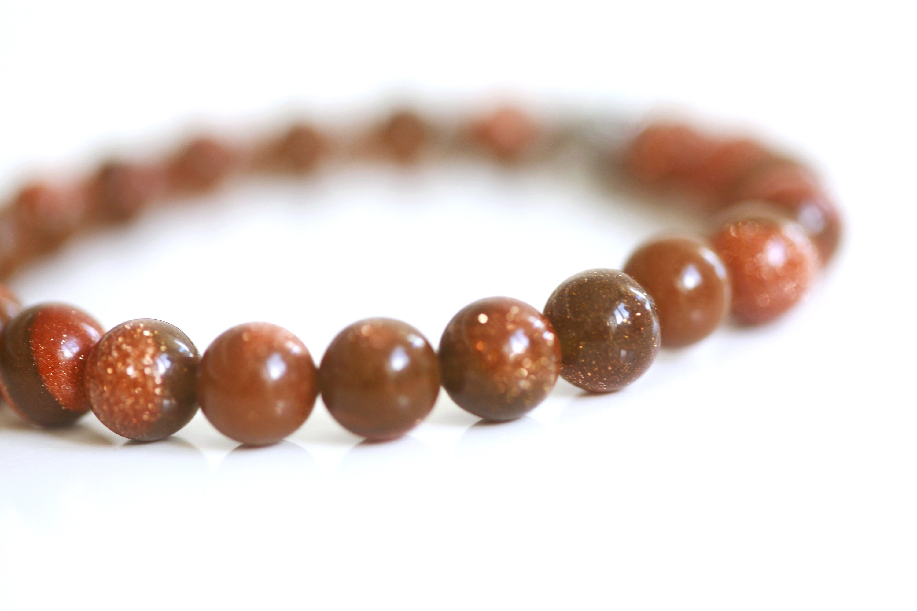 Gold Sandstone Bracelet 8mm Genuine Natural Gemstone Beads Etsy