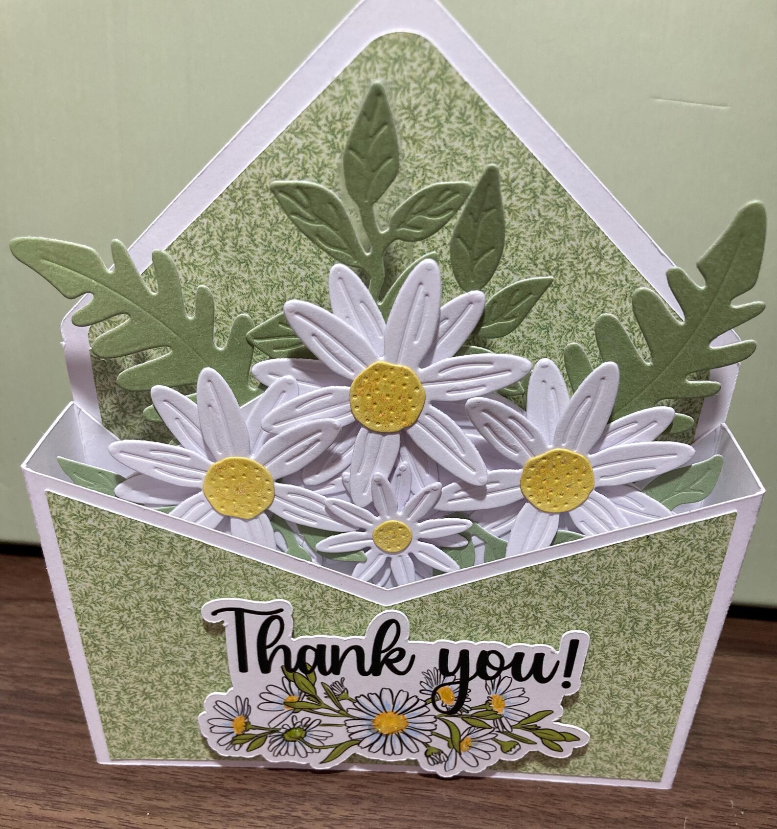 Handmade Daisy Thank You Card: 3D Envelope Pop up Box - Etsy UK