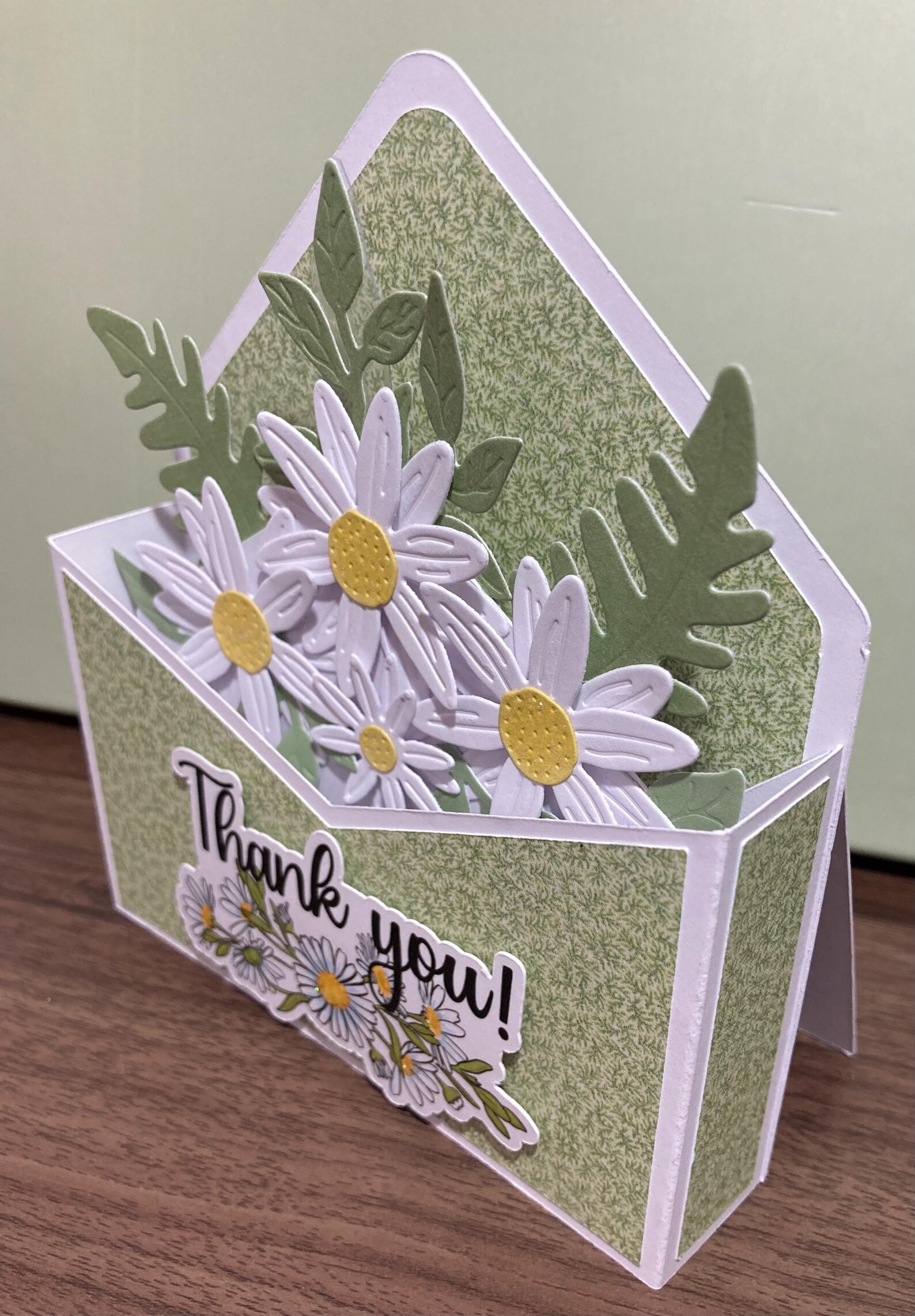 Handmade Daisy Thank You Card: 3D Envelope Pop up Box - Etsy UK