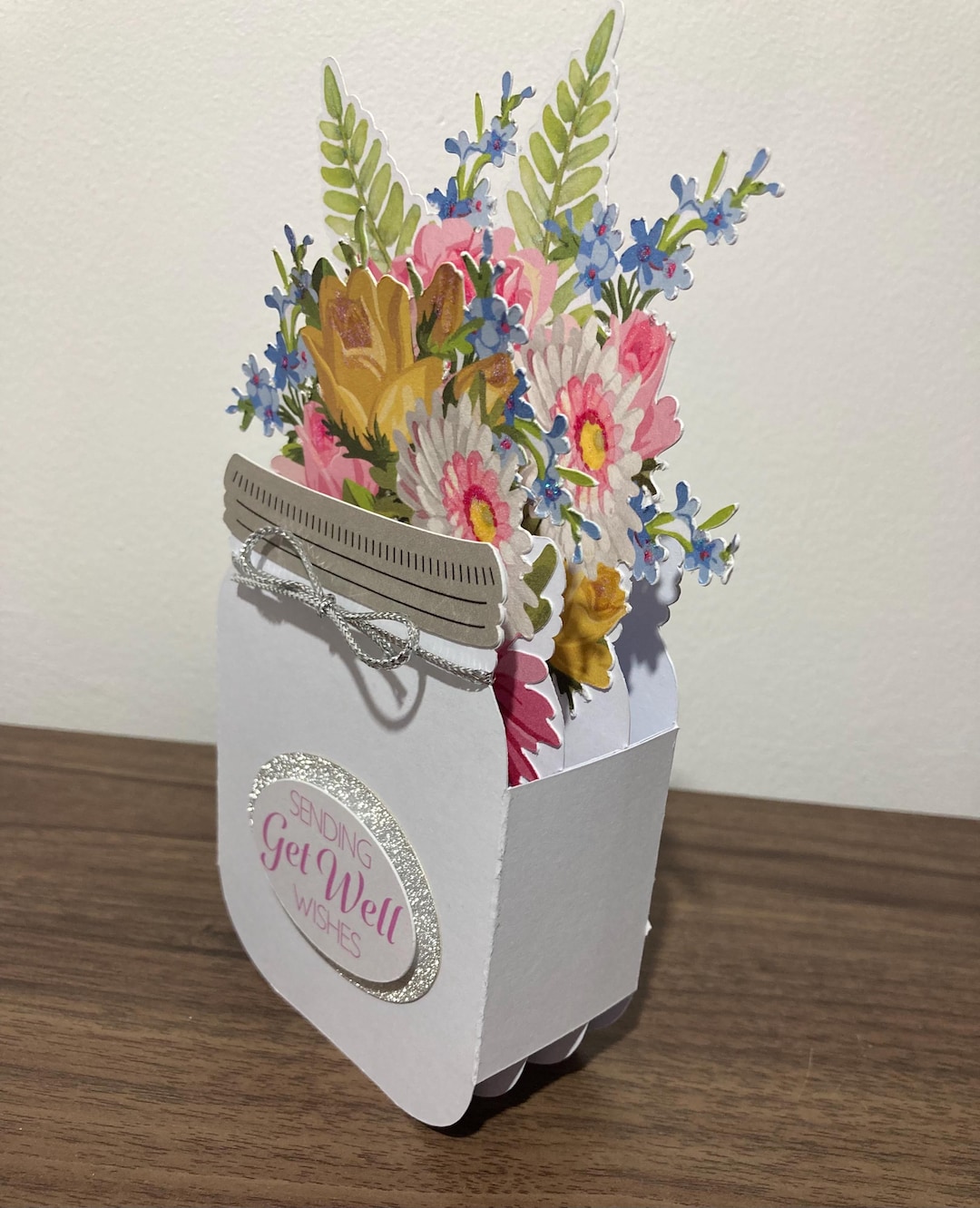 Get Well Soon Pop up Flower Box Card: Handmade Vase Card - Etsy UK