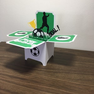 Handmade 3D Football Birthday Pop Up Box Card