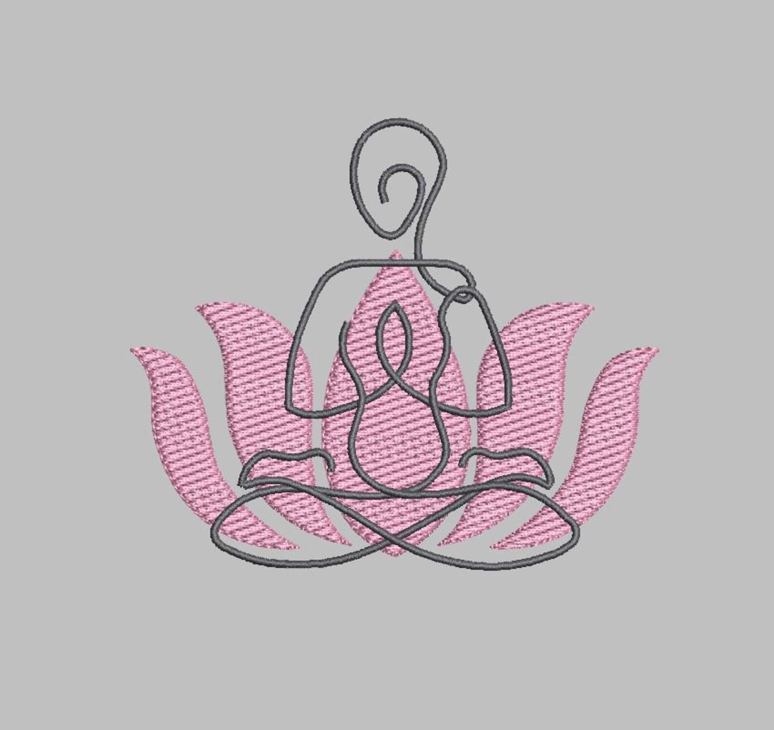 2 sizes Yoga embroidery design the lotus position machine Etsy