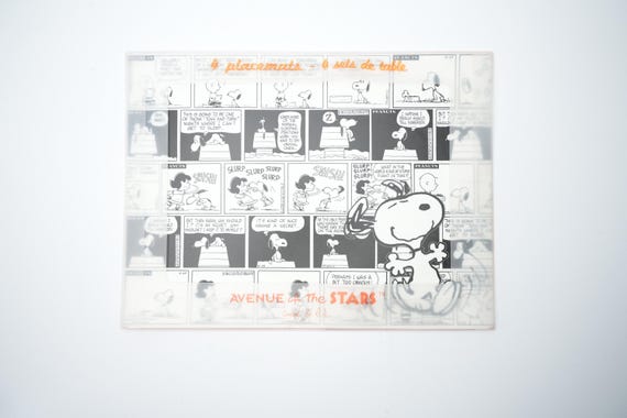 Set of 4 Vintage Snoopy Placemats – Avenue of the Stars – 40 X 30