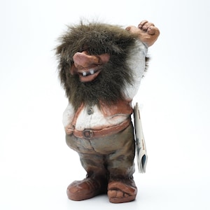 Vintage Nyform Troll #120 – Elderly Man with Walking Stick, Handcrafted Norwegian Collectible
