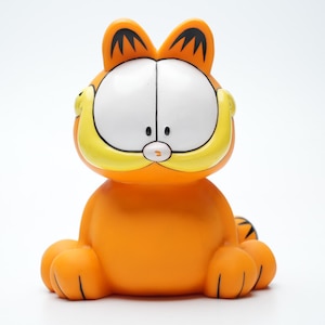 Garfield Coin Bank Vintage 80s 90s, 18 Cm Hard Plastic Figure, Licensed United Feature, Retro Comic Collectible