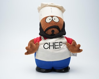 Peluche vintage del Chef de South Park de 1998 – Peluche original de Comedy Central – Peluche de una fábrica de juguetes rara – Artículo para fans de la televisión retro