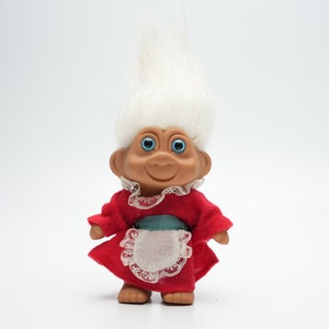 Vintage Troll in Traditional Outfit with White Hair – 5-Inch Collectible