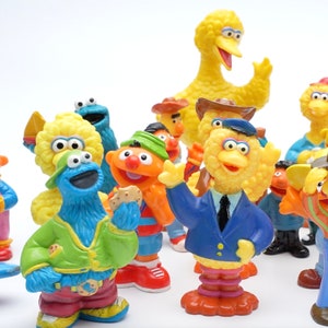 Sesame Street Figures from Different Years | Vintage Collectible Toys