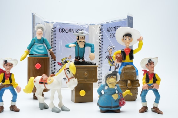 Figurines Frères Dalton Lucky Luke – Dargaud 1974, Plastique Flexible (occasion)