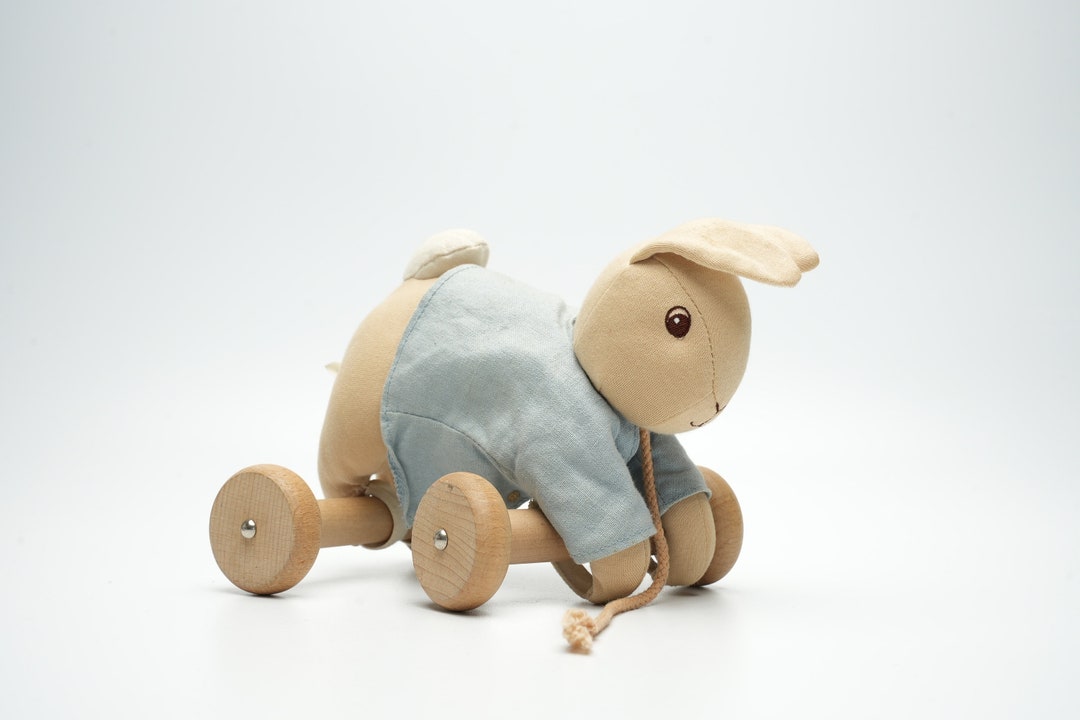Peter Rabbit Toy Plush Toy With Wheels Vintage Cuddly Toy the World of