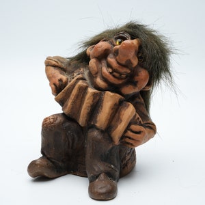 Nyform Troll with Accordion - Vintage Forest Creature from Norway