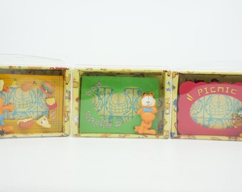 Vintage Garfield Photo Frames (Set of 3) - 1987 Collectible