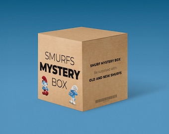 Smurfs mystery box with Smurfs toys, stickers and figures!