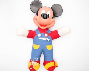 Vintage Mickey Mouse Learning Plush by Mattel – 1980s/1990s Educational Toy (30 cm)
