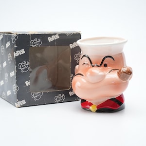 Vintage Popeye Mok – 60 Years Anniversary Collectible (1989) | 10 cm / 4 inch – met originele doos