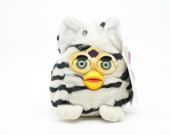 Vintage Furby buddy 1999 buddies Zebra beanbag| Furby plush vintage furby toy | Tiger Electronics | Furby Buddies|