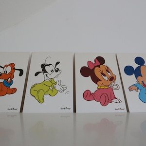 Carte Disney del 1986: Baby Mickey, Mini, Paperino, Plutone (biglietti di compleanno, biglietti per bambini, carte Originali Walt Disney, carte divertenti)