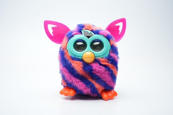 Furby Boom Striped Pink Purple Orange – Interactive Vintage Toy