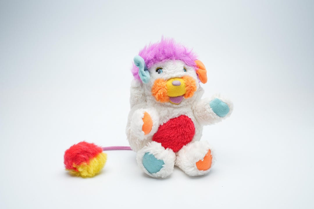 Sac à dos Peluche Popples blanc année 1986