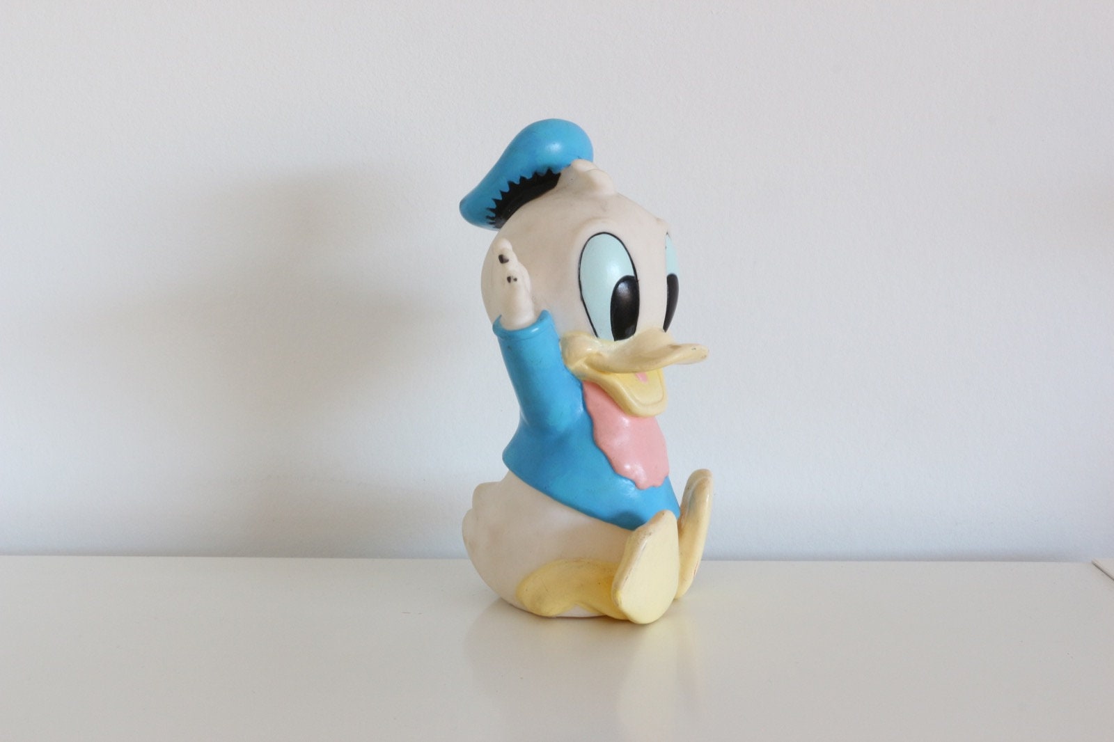 Vintage Donald Duck Squeaky Toy, Disney 1980s Rubber Figure