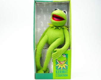 Kermit the Frog Plush Toy in Box – Kermit Collection – 35 cm / approx. 13.8 inch – Vintage IGEL