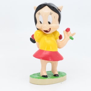 Figura rara Looney Tunes Petunia Pig| Imagen coleccionable| Looney sintoniza DEA | Muñeca Looney Tunes | Cerdo de los Looney Tunes