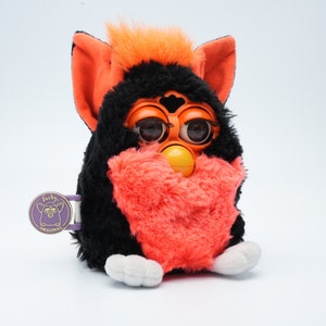 1999 Tart Tangerine Furby – Rare Generation 6 Furby in Black and Neon Orange