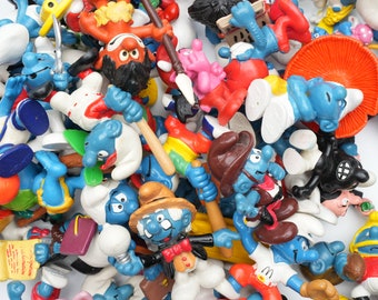 Lot De 21 Figurines Schtroumpfs - Peyo - Plastique - Occasion - Collection BD