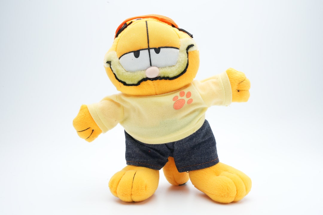 Vintage Garfield Plush With Cap and Stylish Outfit Cool Collectible